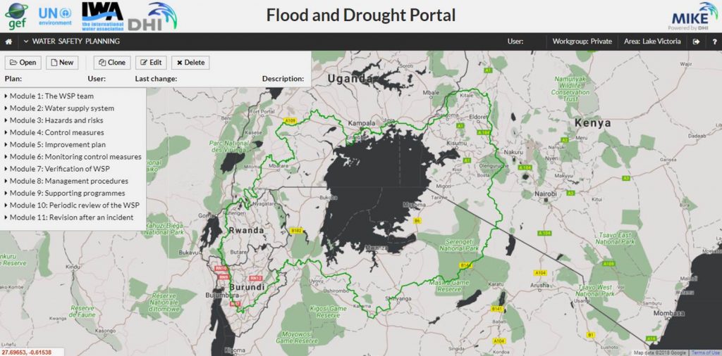 WSP supporting application in the Flood and Drought Portal